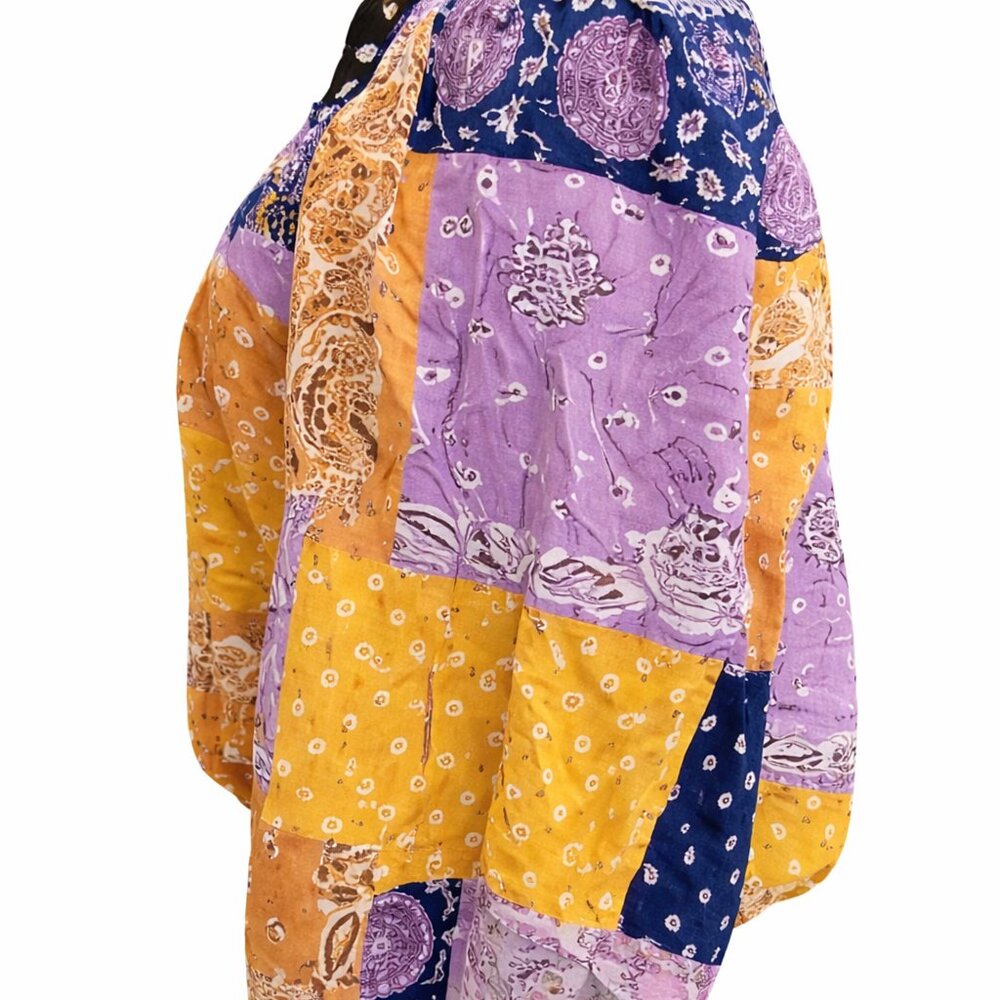 Wrangler Patchwork Boho Blouse Top Size Large New… - image 7